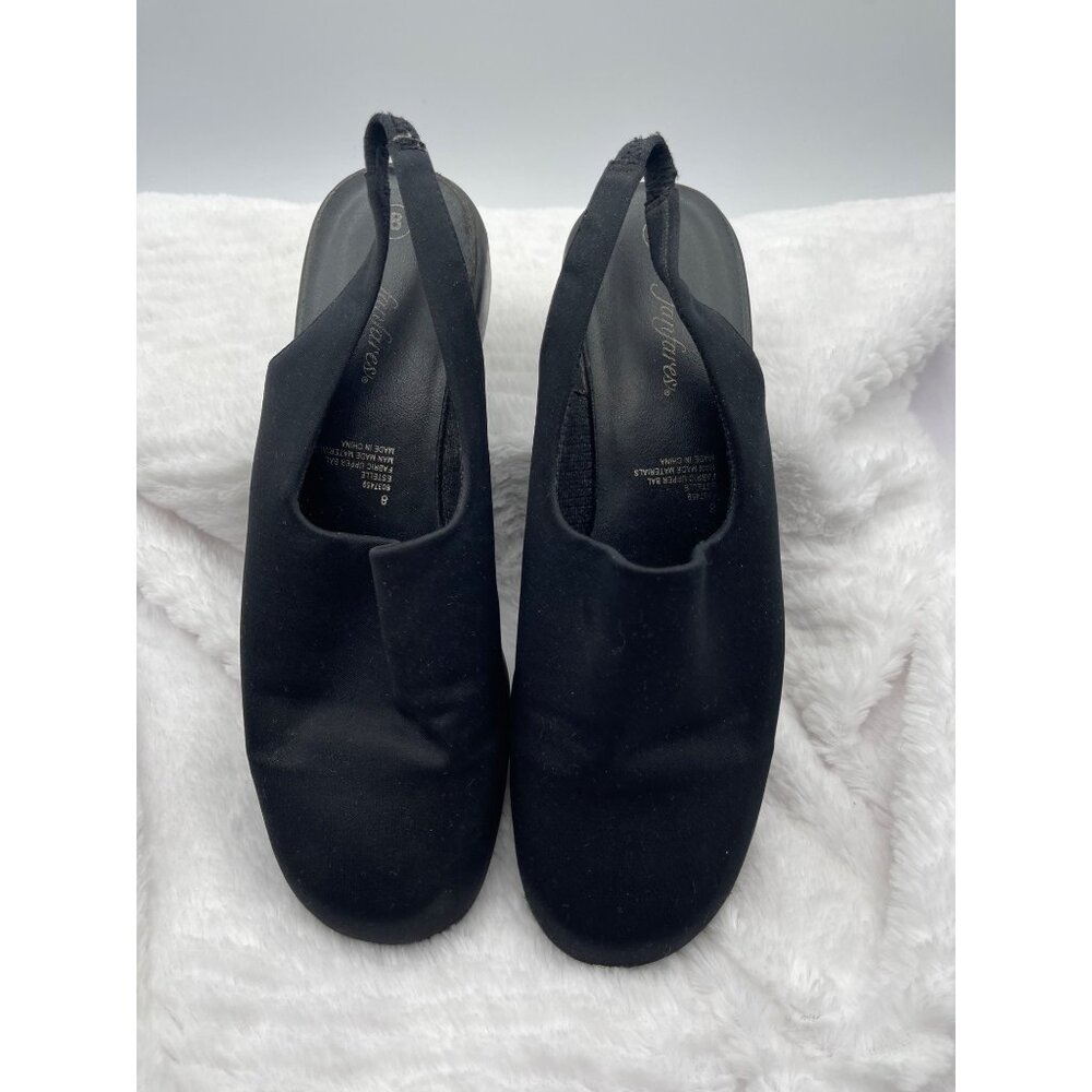 Vintage Fanfares Black SquareToe Slingback Pumps Size 8